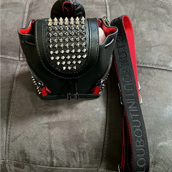 Christian Louboutin Mini Explorafunk Studded Leather Crossbody Backpack - Picture 4 of 8